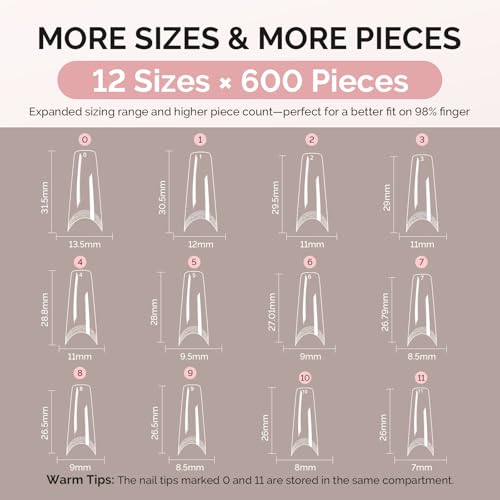 Image of MelodySusie Long Ballerina X Nail Tips - 600Pcs Clear Acrylic, Half Matte Full Cover Press on Nails for DIY Extension & Salon Use, 12 Sizes Pre-Shaped for Long-Lasting Manicure