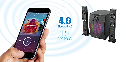 Image of F&D T300X 2.1 Channel Multi Media Speakers (Black) | | Bluetooth Speakers | Satellite Speaker, Multicolor LED Display, USB,MP3,VMA & FM | Home Theatre | Easy Connect with Laptop, Pc & Mobile
