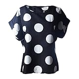 Shawhua Womens Cute Geometric Print Loose Chiffon Blouses Top Shirt X-Large Polka Dot