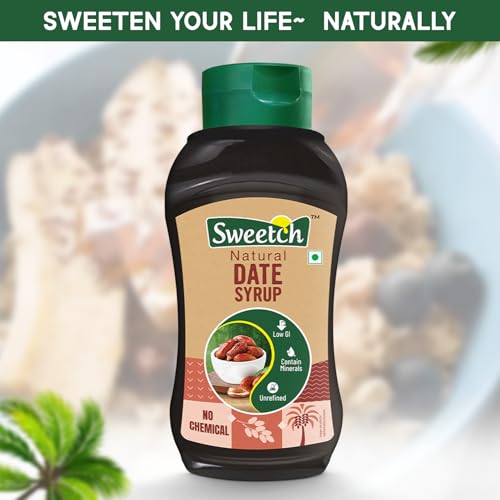 Image of Sweetch Dates Syrup 400 gm | Pure Natural Sweetener | No Added Sugar or Preservatives | Ideal for Milk, Cookies, Milkshakes, Pancakes, Muffins & Toppings | Convenient Squeeze Bottle (Pack of 1)