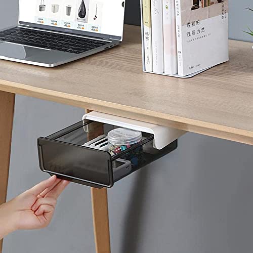 COZYWELL Under Desk Drawer, Attachable Under Desk Storage, Hidden Self-Adhesive Desk Drawer Slide-out, Stick on Drawer Under Desk Organizer for Office Home Closet Stationery