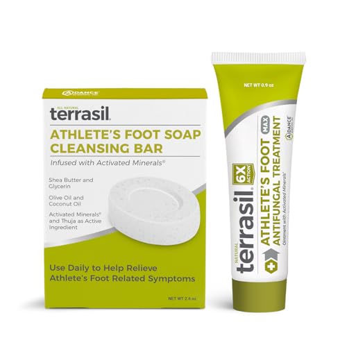 terrasil Athletes Foot Cream Extra Strength Antifungal + Athletes Foot Soap, Clinically Proven Clotrimazole for Effective Relief, 2-Product Treatment Kit (0.9oz Tube + Soap Bar)