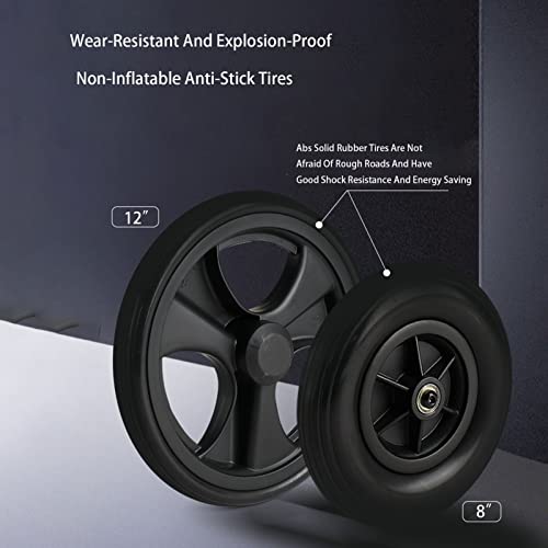 Lightweight Transport Wheelchair With Handbrakes, Portable Folding Wheelchair, Ultra-Light Wheelchair For The Elderly And Children, Can Be Easily Carried On The Plane ( Size : 12 inch rear wheel )