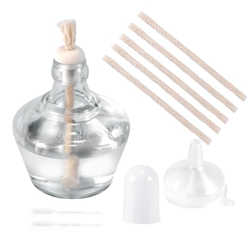 Annhua Alcohol Lamp Burner Alcohol Bunsen Burner 150ML, Glass Alcohol Burner Lab Equipment Heating - 5 Replacement Wicks, 2 Droppers and Funnel