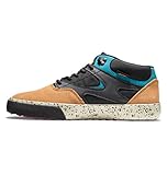 zapatillas dc negras con cafe Forro de malla DC Shoes Kalis Vulc Mid Wnt ADYS300744 - Zapatillas de deporte para hombre, Color negro, marrón y verde., 42.5 EU