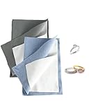 HUVZOR Mehrschichtiges Silberputztuch 25x32cm Schmuck Reinigungstuch | Wiederverwendbar Poliertuch für Silber/Gold/Platin Schmuck,Bringt Erneuerten Glanz ohne Chemische Reinigung