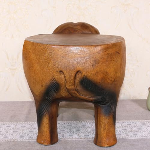 Tabouret en bois massif marron multifonctionnel et compact