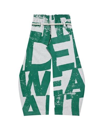 Aelfric Eden Print Baggy Barrel Sweatpants Wide Leg Pants for Women Men Casual Elastic Waist Unisex Graphic Lantern Trouser2