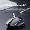 Uineer Wireless Mouse,[Upgraded] Rechargeable 2.4GHz (Battery Level Visible) Ergonomic Computer Mouse,4 Levels DPI, Wireless Mice for Laptop PC Computer(Grey)