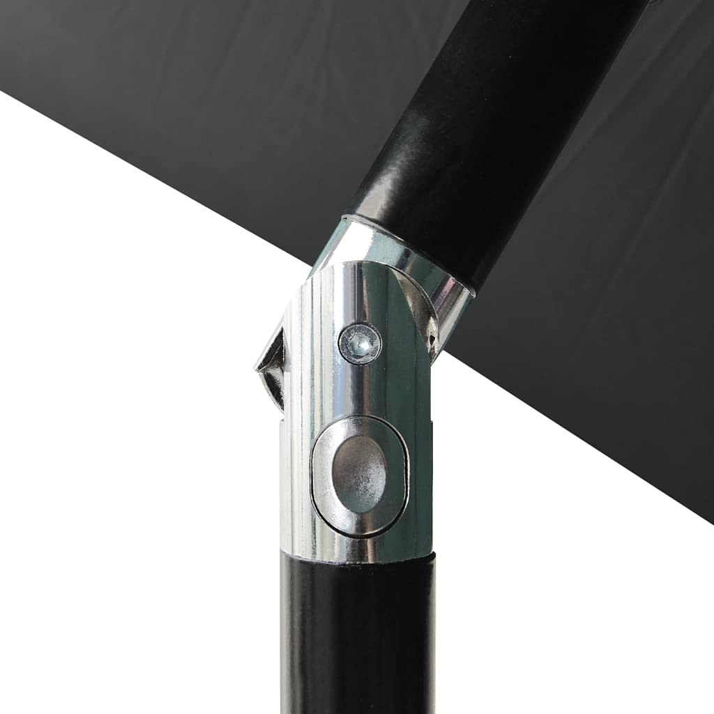 Fengshui 3-warstwowy parasol przeciwsłoneczny z aluminiowym masztem, 2 m, wykonany z odpornego na promieniowanie UV poliestru, malowany proszkowo maszt i żeberka, funkcja korbki i przechylania, na