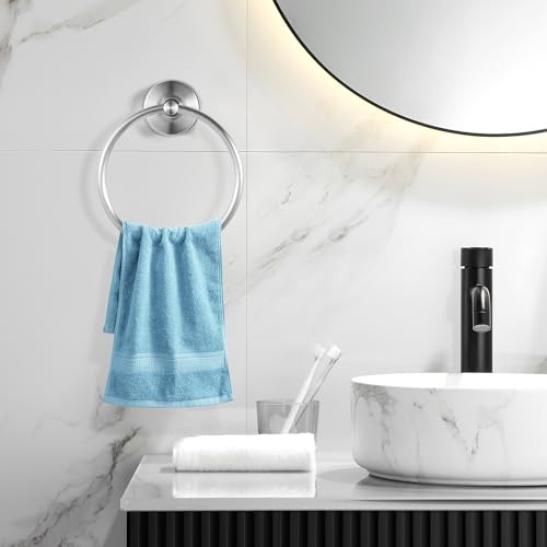 YOHOM Suction Cup Towel Ring Hand Towel Holder for Bathroom Vacuum Suction Washcloth Holder Dish Towel Hanger for Shower Wall No Drill Stainless Steel Brushed Finish, 1 PCS by YOHOM - Image 6