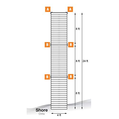 Tommy Docks Complete Dock Package - 24 Ft Straight - Cedar Frame With Cedar Decking - Normal Duty Stationary Boat Dock Hardware Kit #TOP2