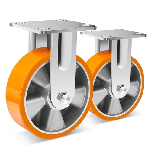 Roulettes fixe polyuréthane 150 mm pour charge lourde 570kg industrie et meubles d'atelier