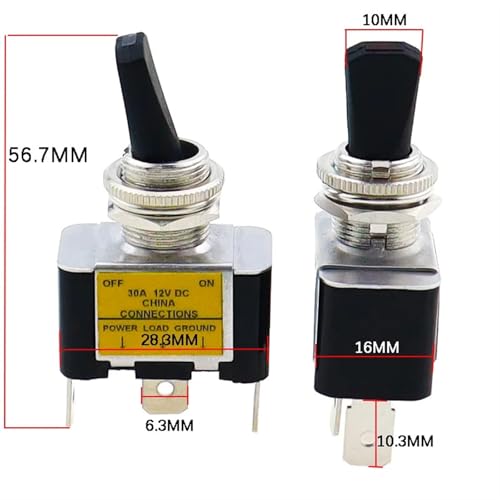 Interruptor 12V 30A SPST con LED amarillo de alta resistencia para salpicaderos exigentes 4