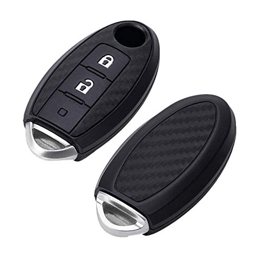 Happyit Autosleutelkast Hoes Koolstofvezel Patroon Zachte Silicone voor Nissan Teana X-Trail Qashqai Livina Sylphy Tiida… - Image 5