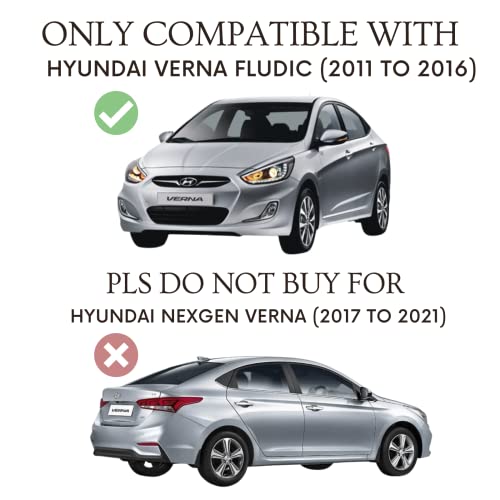 Image of Autofact Magnetic Car Sunshades Compatible with Hyundai Verna Fludic (2011 to 2016) (Set of 4) - Easy Installation, UV Protection, Keeps Car Cool (Front 2 with Zippers, Rear 2 Without Zippers)