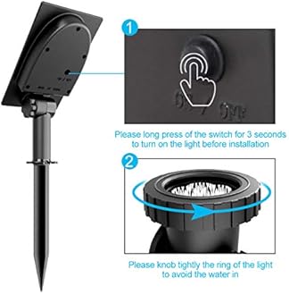 Solar Pond Lights, Submersible Pond Light with 3 Lamps 18 LEDs Landscape Spotlight Underwater Lights IP68 Waterproof Amphibious Lighting Light for Garden,Outdoor(Long Press 3S to Turn on)