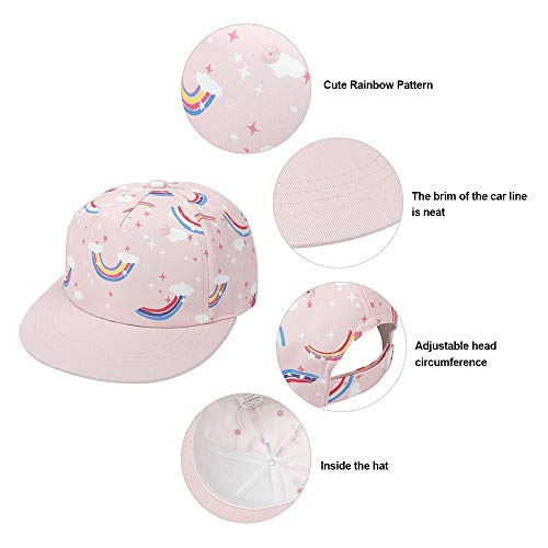 Kids Toddler Pineapple-Print Baseball-Hat-Girl Snapback Trucker Sun Hat (Pink-Rainbow, 21.3 Inch - Fit For 5-9 Year Old) #TOP2