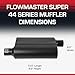 Flowmaster Super 44 Series Chambered Muffler – 2.25” - Offset In/Offset Out – Aggressive Sound – 16 Gauge Aluminized Steel – For Classic & Late Muscle Cars, Street Rods, Trucks, SUVs (942448)