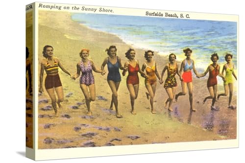 ART.COM Stretched Canvas Print Romping on the Beach, Surfside Beach, South Carolina, 18" x 12" by ART.COM - Used condition - US$57.93