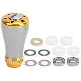 Pandilla de mango de la rueda de pesca de metal para fundir el carrete giratorio 4 colores disponibles (Oro de pistola de luz estelar)