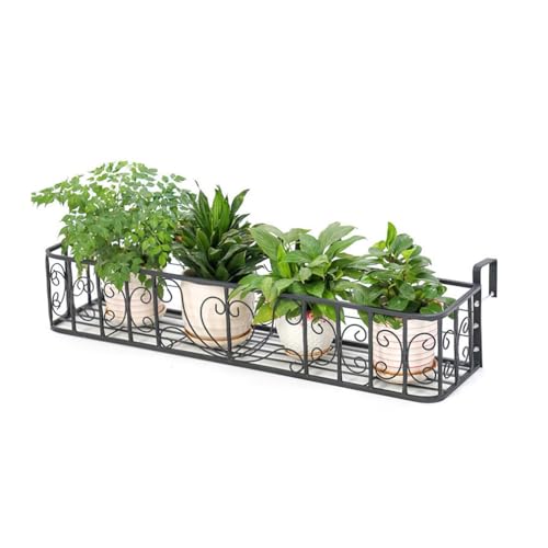 Cesti appesi per recinzioni Vasi da fiori Appeso in metallo Vasi da fiori multifunzionali Semplici Ganci impermeabili e antiruggine in qualsiasi Larghezza Adatto per Guardia-c