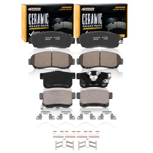 Image of Ceramic Front and Rear Brake Pads Set Compatible with Select 2011 Honda Accord Crosstour(3.5L; AWD),For 2012-2016 CR-V(EX;EX-L;LX;SE;Touring);For 2012-2015 Crosstour (D1521+D1086)