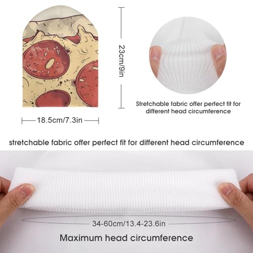 Cartoon Pepperoni PizzaChildren's Warm Knitted Hat, Suitable for All Seasons and Daily Wear2