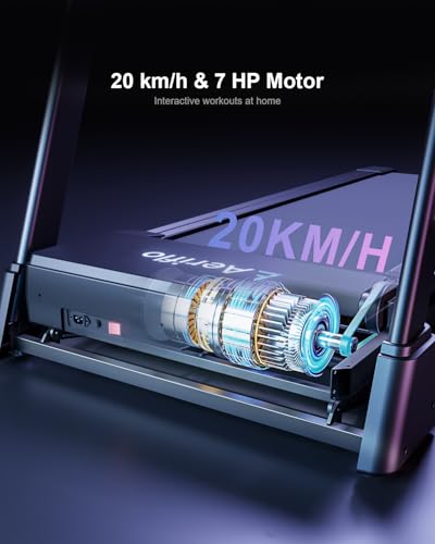 Image of Treadmill for Home with 20% Auto Incline, 20 inch Extra Wide Running Belt, 12.4 MPH High Speed Folding Treadmill, Kinomap App & Wireless Charging, 3.5HP Power Running Machine