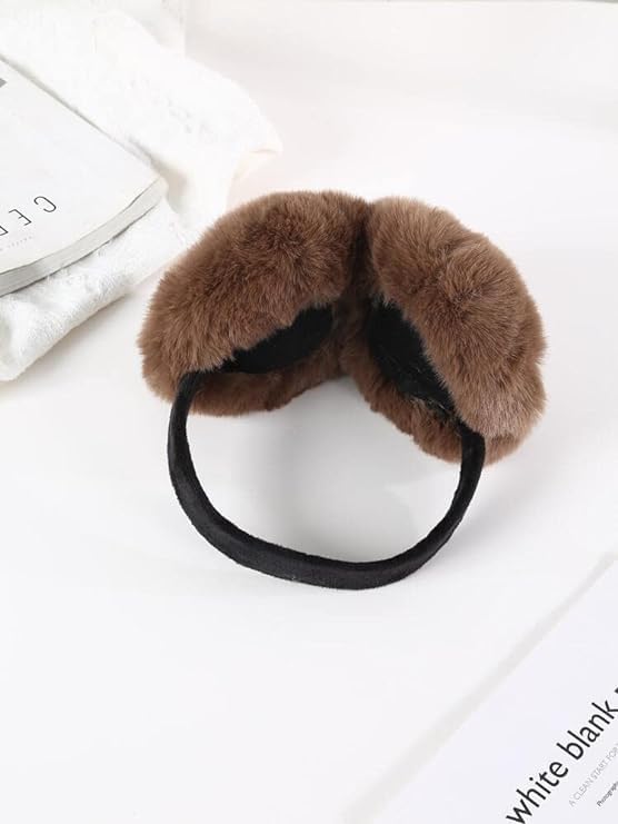 Image of Girl Winter Earmuffs Outdoor Wear Soft Faux Fur Plush Ear Warmer Minnie Design Windproof Woolen Warm Ear Muff Men & Women (Freesize)