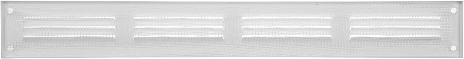 Repa Market 2-Pack Air Vent Cover 16x2 Inch (Outer Dimensions) White Galvanized Steel Louvered Grill Cover with Mesh Screen/Wall or Ceiling Vent/HVAC Register for Indoor and Outdoor Ventilation