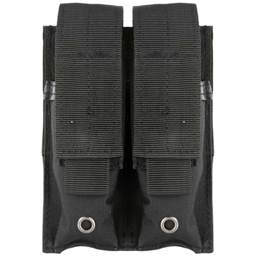 Tactical Double Pistol Mag Pouch for 9mm Magazines, Molle Magazine Pouch for Belt, Hook and Loop
