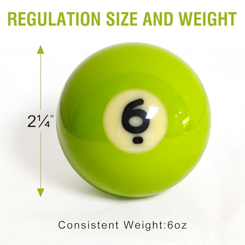 MoyanSuper Pool Balls Set – 2-1/4\" Regulation Billiard Balls, 16 Resin Ball Set for Pool Tables, Complete Standard Replacement
