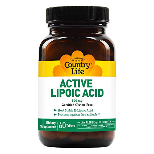 Country Life Active Lipoic Acid 300 mg - 60 Tablets - Metabolism Support - R-Lipoic Acid - Gluten-Free