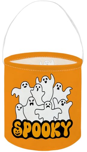 Image of Halloween Basket Ghost Storage Bins Gift Basket (Yellow Ghost)