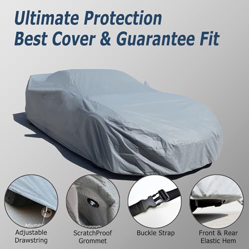 Image of All Weather Waterproof car Cover Good for rain Snow uv Protection dust Small Coupe 350Z Z4 Sky Crossfire SLK GR86 RX-8 BRZ SLC300 Speedster Gray