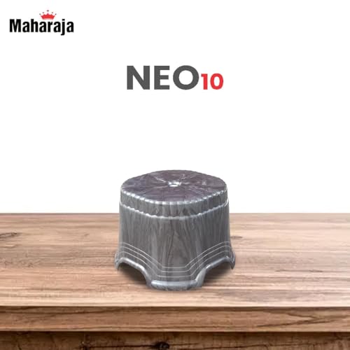 Image of MAHARAJA Neo Plastic Sitting Stool for Indoor Or Outdoor | Kitchen & Living Room (Silver, Pack of 4 (10 inch))
