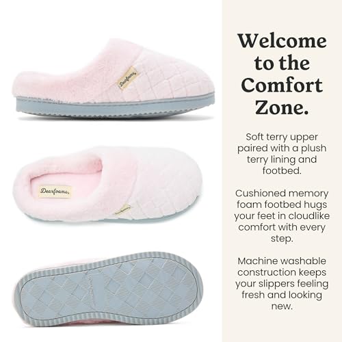 Image of Dearfoams Women's Memory Foam House Slippers - Libby Terry Clog With Wide Widths