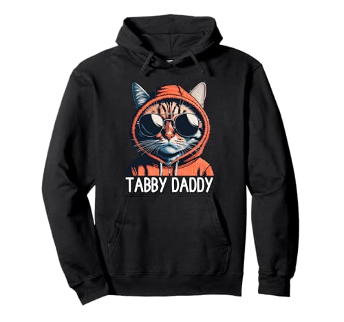 Tabby Daddy Cat Dad Funny Graphic Orange Tabby Cat Lover Pullover Hoodie