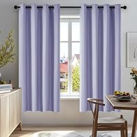 Deconovo Curtains Blackout Super Soft Thermal Insulated Eyelet Blackout Curtains for Small Window 38 x 54 Inch Drop Light Purple 2 Panels