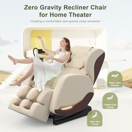 2026 Massage Chair Full Body, Zero Gravity Massage Chair Recliner with 14 Fixed Rollers, 8 Airbags, Foot Massage, Lumbar Heating, Touch Screen, Bluetooth Speaker & Ambient lighting for Lover, Parents - Image 5