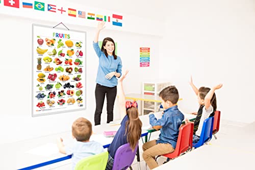 GO WOO Fruits Educational Poster for Preschool Kids Classroom Study | Learning- Chart for Kids Learning (20"X30" Inches)
