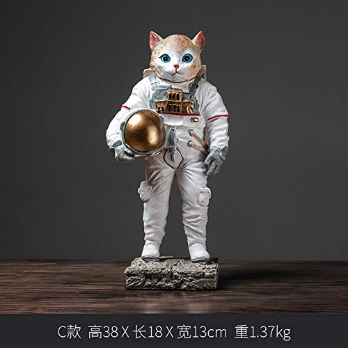 Statue chat espace mini résine pour égayer un bureau ou tableau de bord - 2