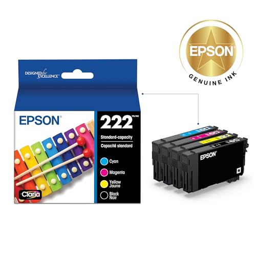 Image of Epson 222 Claria Ink Standard Capacity Black & Color Cartridge Combo Pack (T222120-BCS) Works with Workforce WF-2960, Expression XP-5200