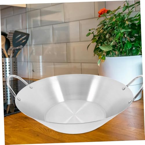 Wok de acero inoxidable Cabilock con doble asa y fondo plano miniatura 6