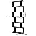 Homfa Bookshelf 6-Tier Bookcase S Shaped Bookshelf, Free Standing Display Storage Shelves Decor Furniture for Living Room Home Office