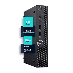 Dell Optiplex 3070 Micro PC | Windows 11 Pro | Intel i5-9500 | 8 GB RAM + 250 GB SSD | 5G WiFi + BT | Mini computadora de escritorio (renovada)