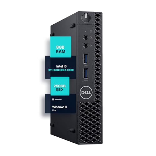 Dell Optiplex 3070 Micro PC | Windows 11 Pro | Intel i5-9500 | 8GB RAM + 250GB SSD | 5G WiFi + BT | Mini Desktop Computer (Renewed) by Dell - Used condition - US$198.57