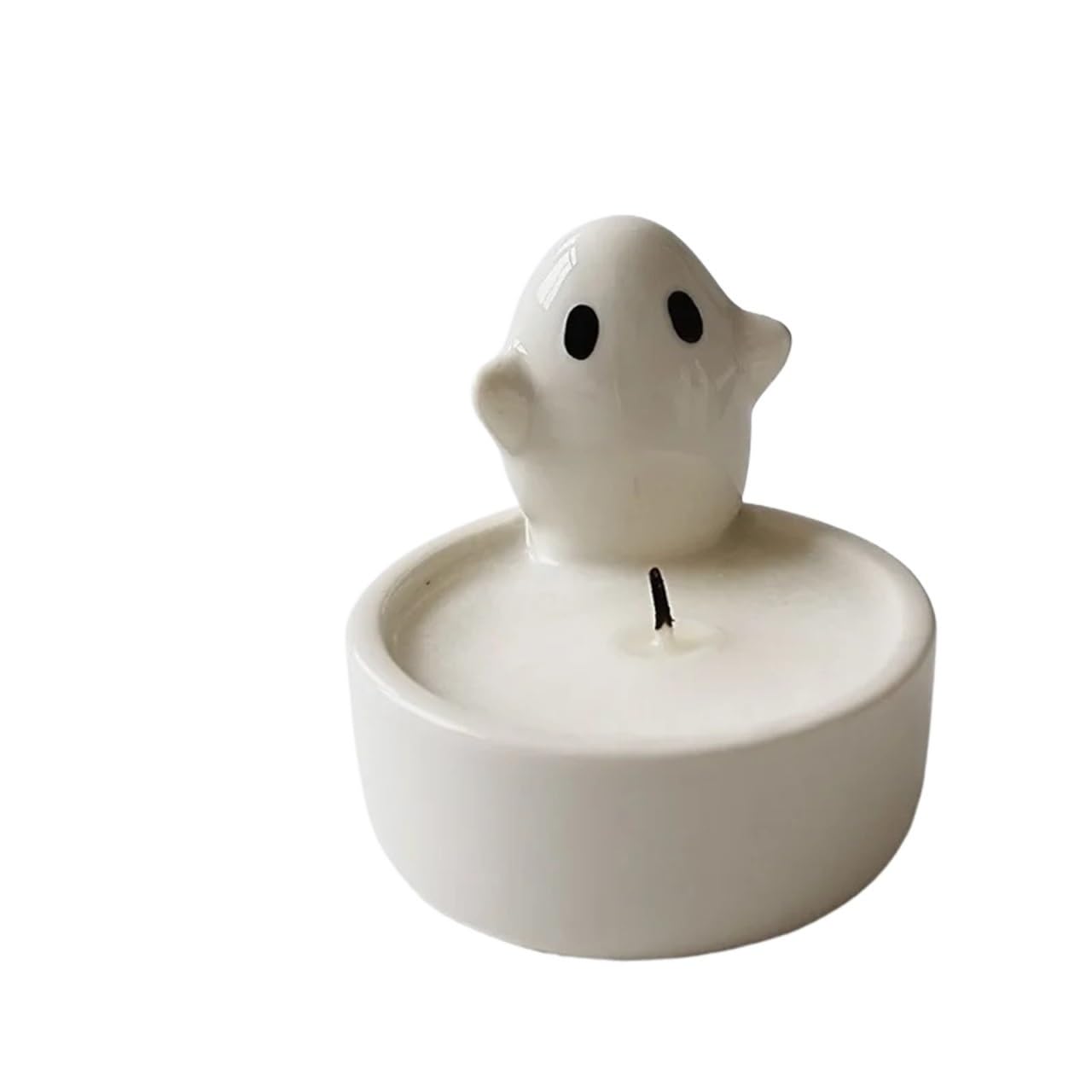 1Pair Cartoon Cat Fire Ceramic Candlestick Crafts Household Decoration Atmosphere for Candle(Size3)