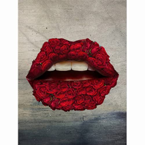 Peinture Toile Impression Art Salon Rose Graffiti Moderne 50x70cm